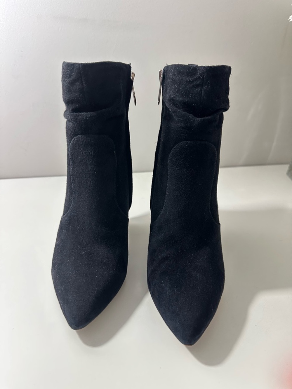 Sam Edelman Black Suede Pointed Toe Ankle Booties